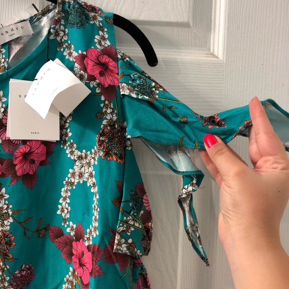 Sandro Paris ViVa turquoise top. Size 3 - Picture 4 of 7